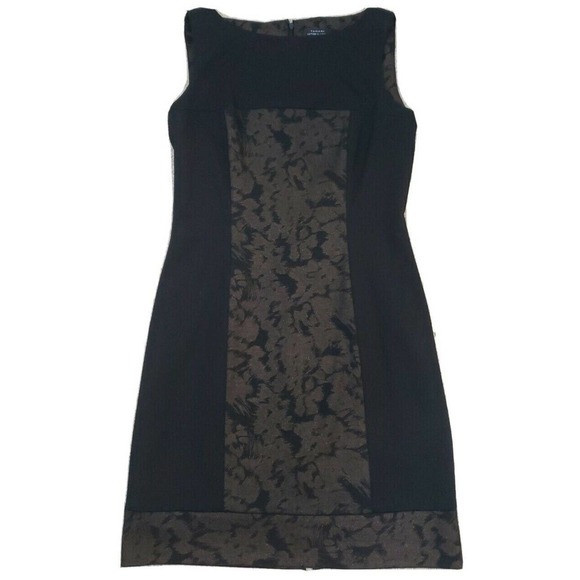 TAHARI ASL ~Woman Size 4Petite~Black/Gold Lined Sheath Formal Dress Fully Lined - Picture 7 of 12